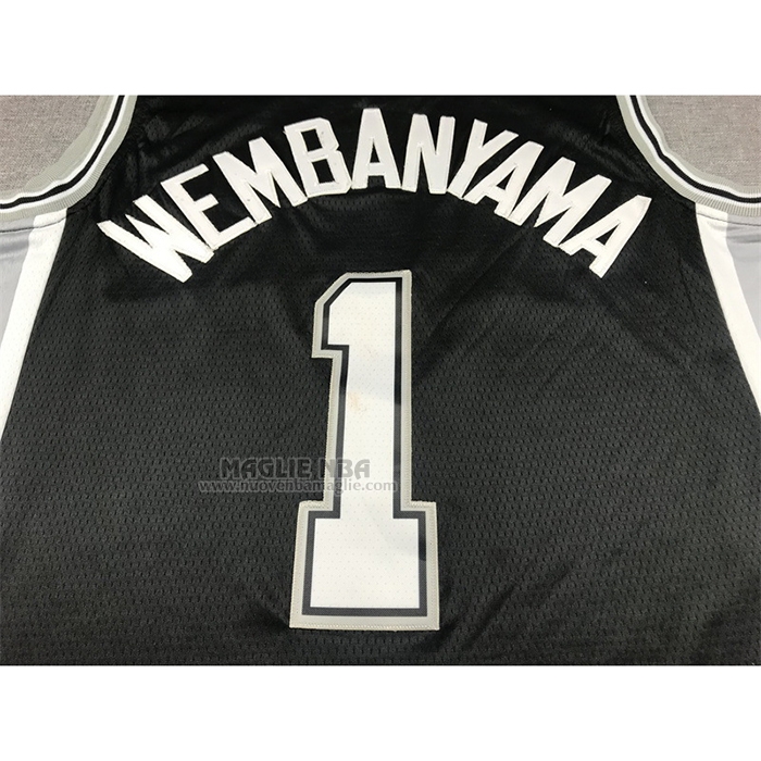 Maglia
 Victor Wembanyama NO 1 San Antonio Spurs Icon 2022-23 Nero
